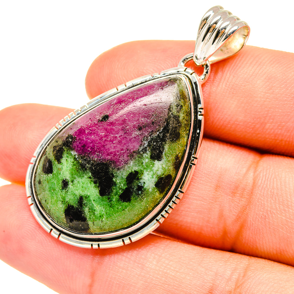 Ruby Zoisite Pendants handcrafted by Anasilvercos - PD7669