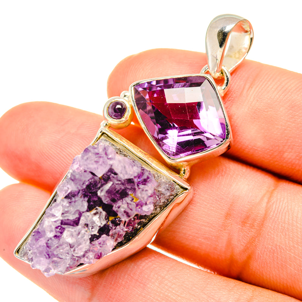 Amethyst Crystal Pendants handcrafted by Anasilvercos - PD7671