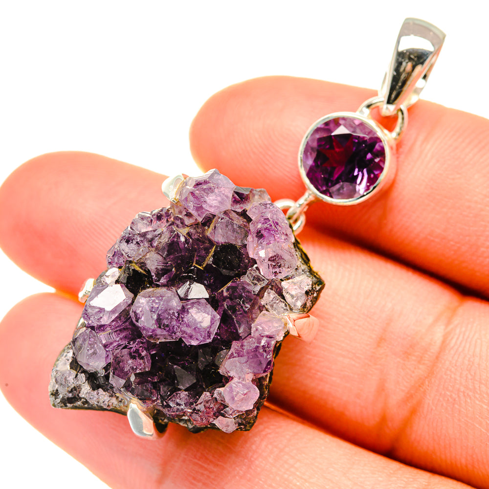 Amethyst Crystal Pendants handcrafted by Anasilvercos - PD7672