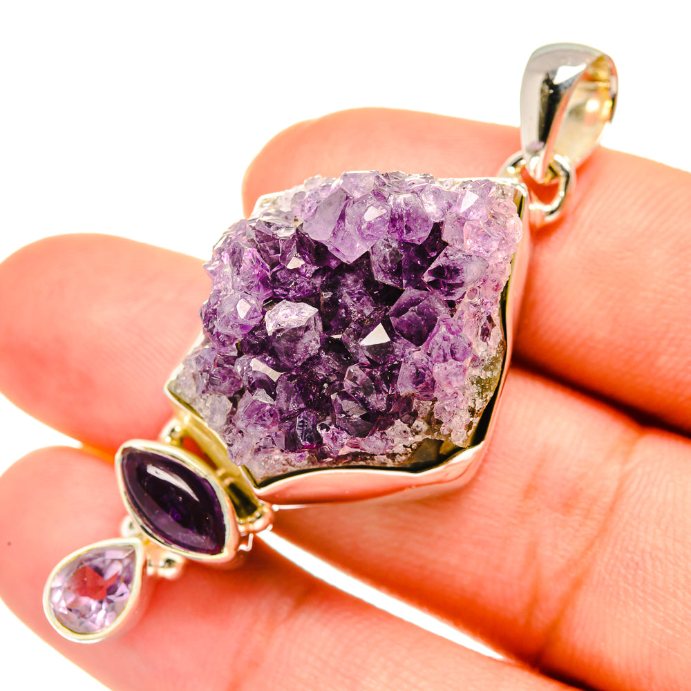 Amethyst Crystal Pendants handcrafted by Anasilvercos - PD7674