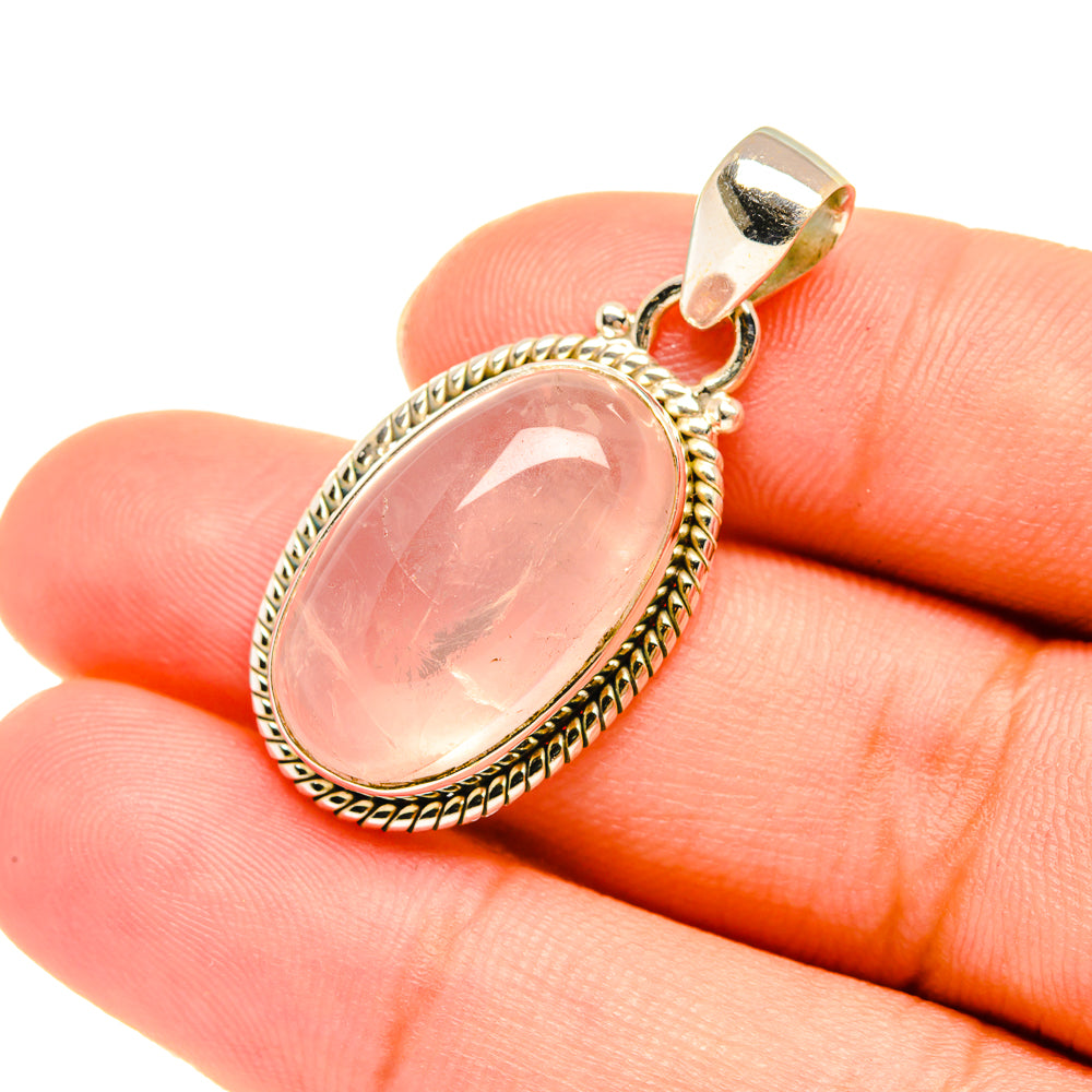 Rose Quartz Pendants handcrafted by Anasilvercos - PD7678