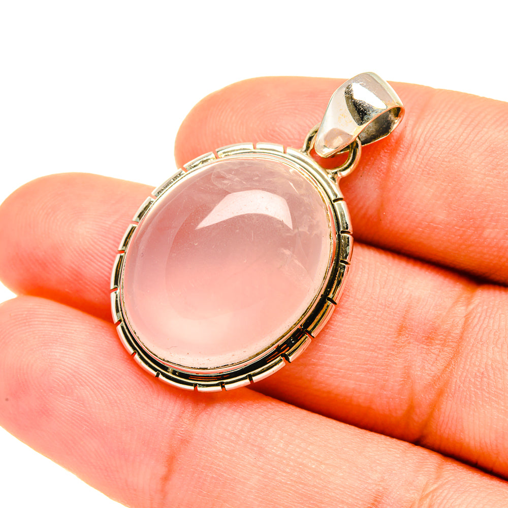 Rose Quartz Pendants handcrafted by Anasilvercos - PD7679