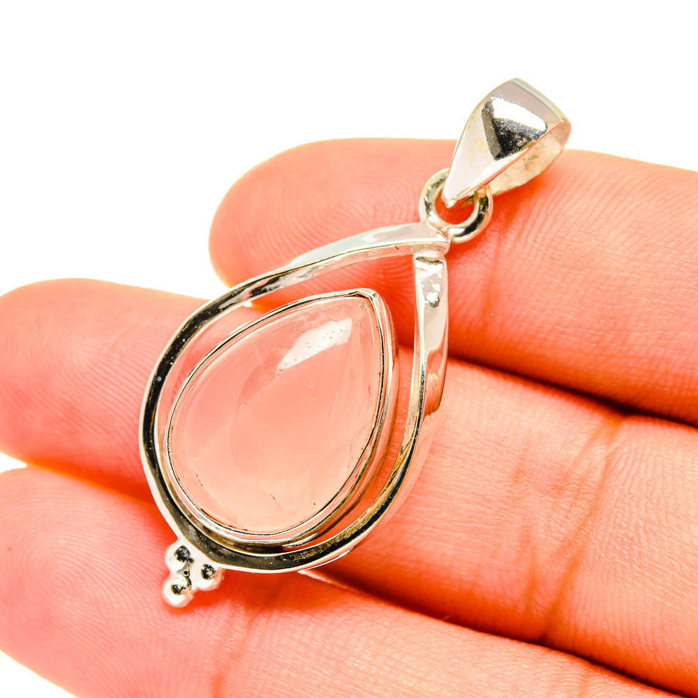 Rose Quartz Pendants handcrafted by Anasilvercos - PD7681
