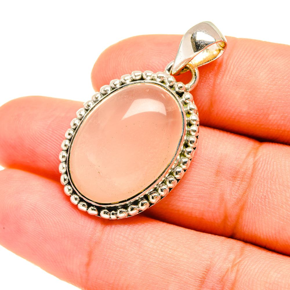 Rose Quartz Pendants handcrafted by Anasilvercos - PD7683