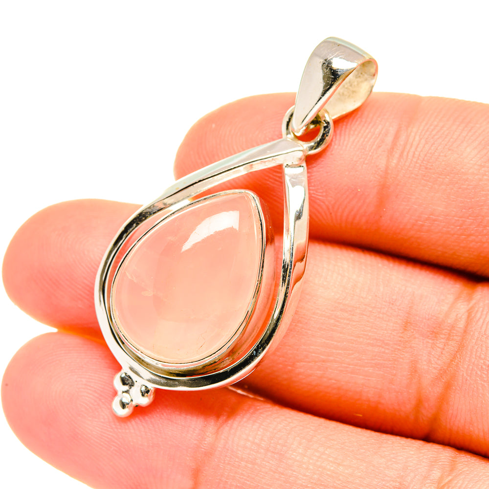 Rose Quartz Pendants handcrafted by Anasilvercos - PD7684