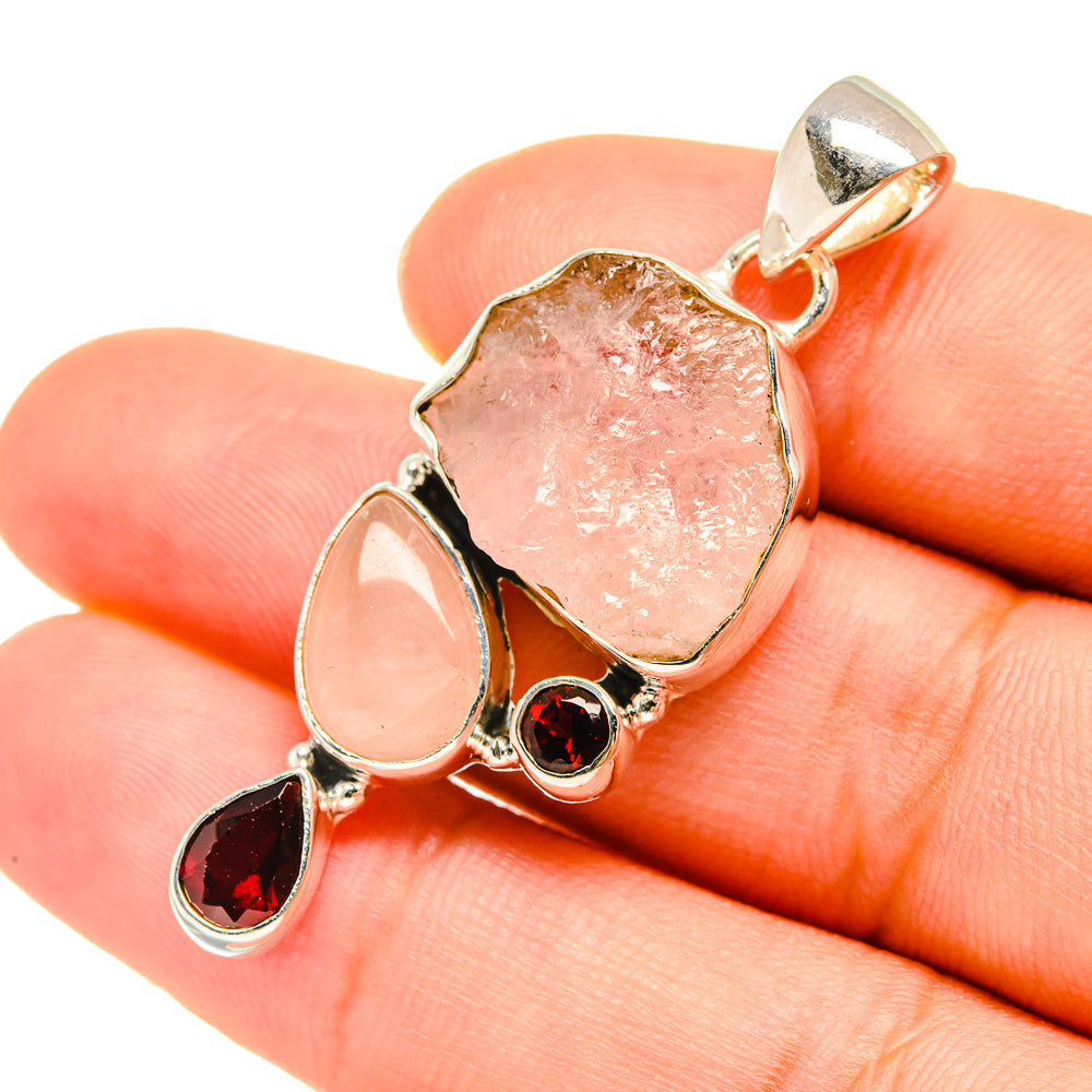 Rose Quartz Pendants handcrafted by Anasilvercos - PD7685