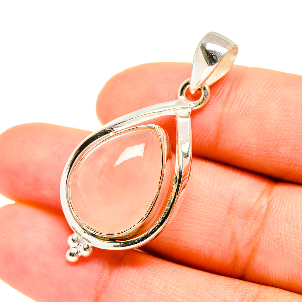 Rose Quartz Pendants handcrafted by Anasilvercos - PD7688