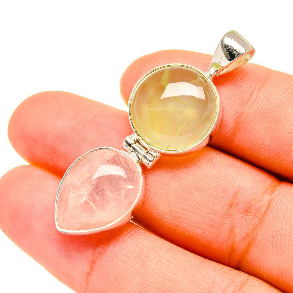 Rose Quartz Pendants handcrafted by Anasilvercos - PD7690