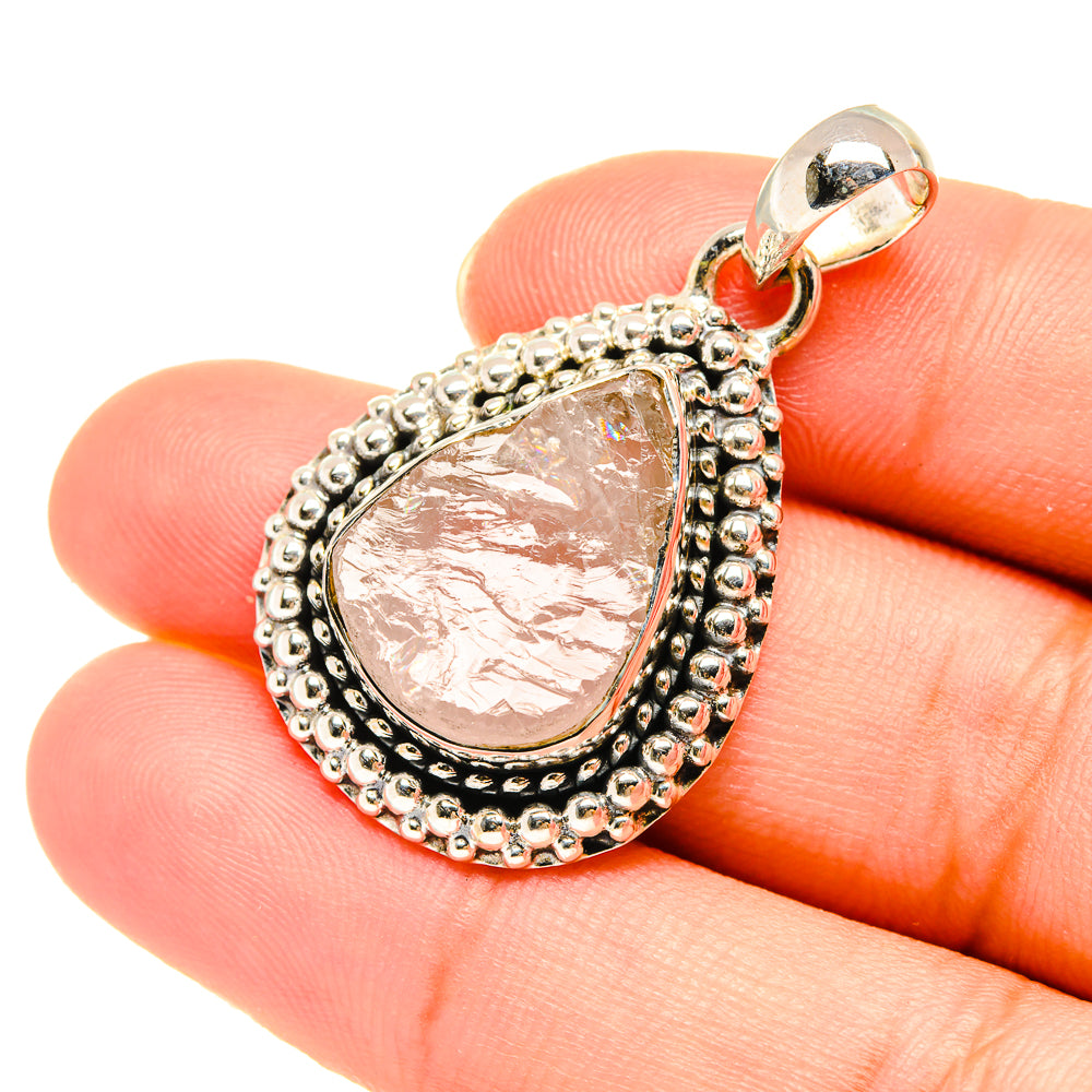 Rose Quartz Pendants handcrafted by Anasilvercos - PD7691