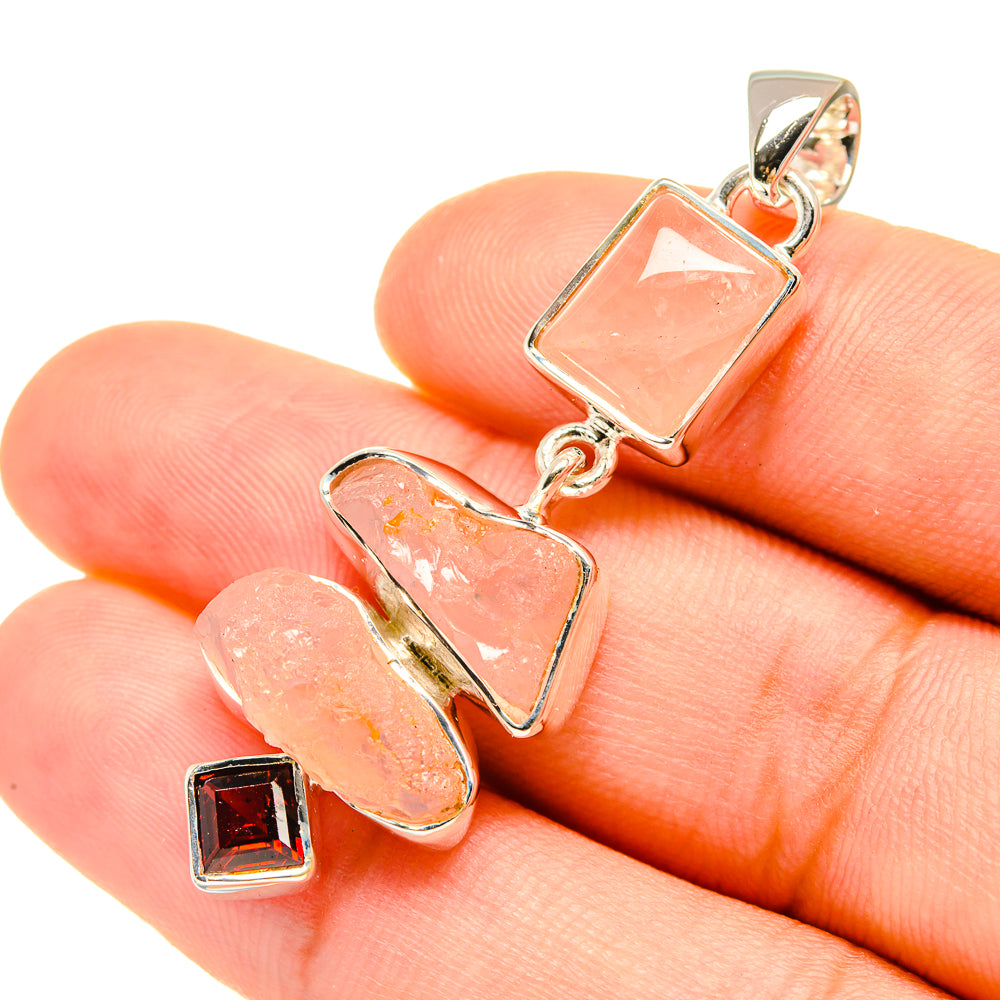 Rose Quartz Pendants handcrafted by Anasilvercos - PD7697