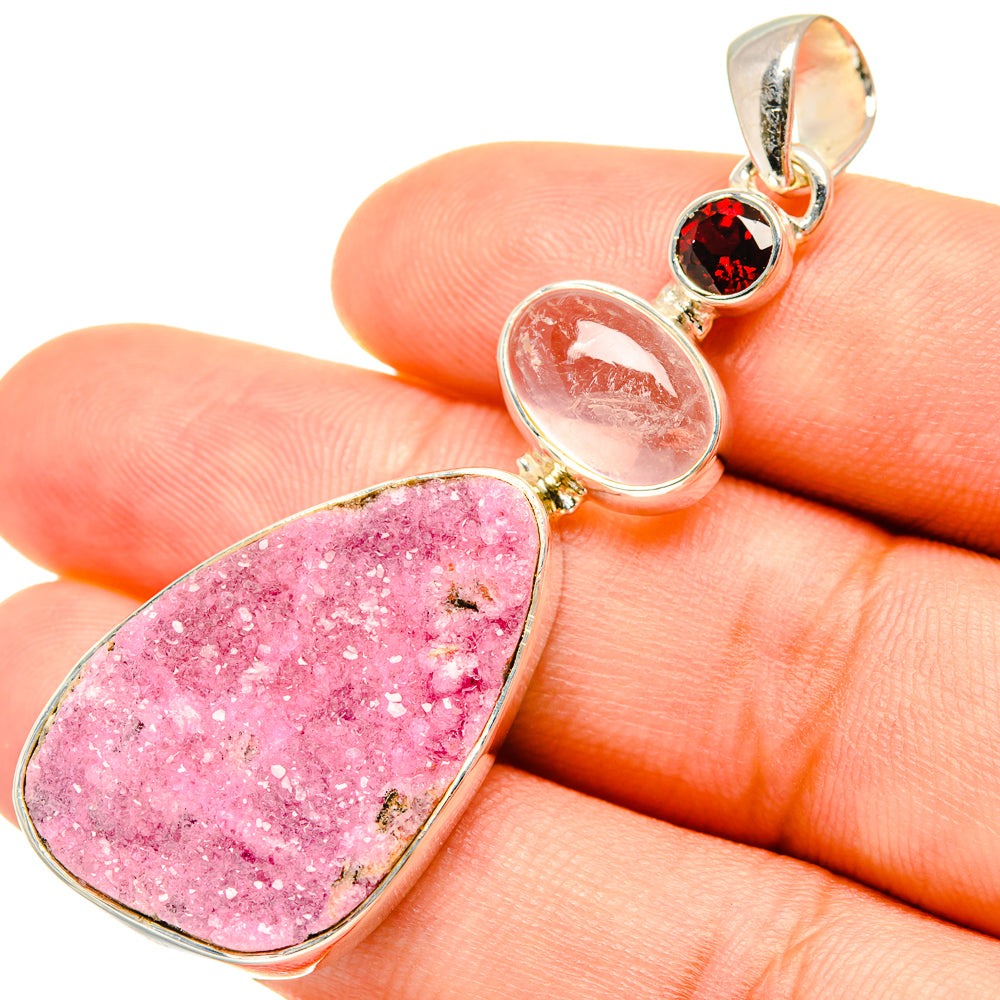 Cobalto Calcite Druzy Pendants handcrafted by Anasilvercos - PD7699