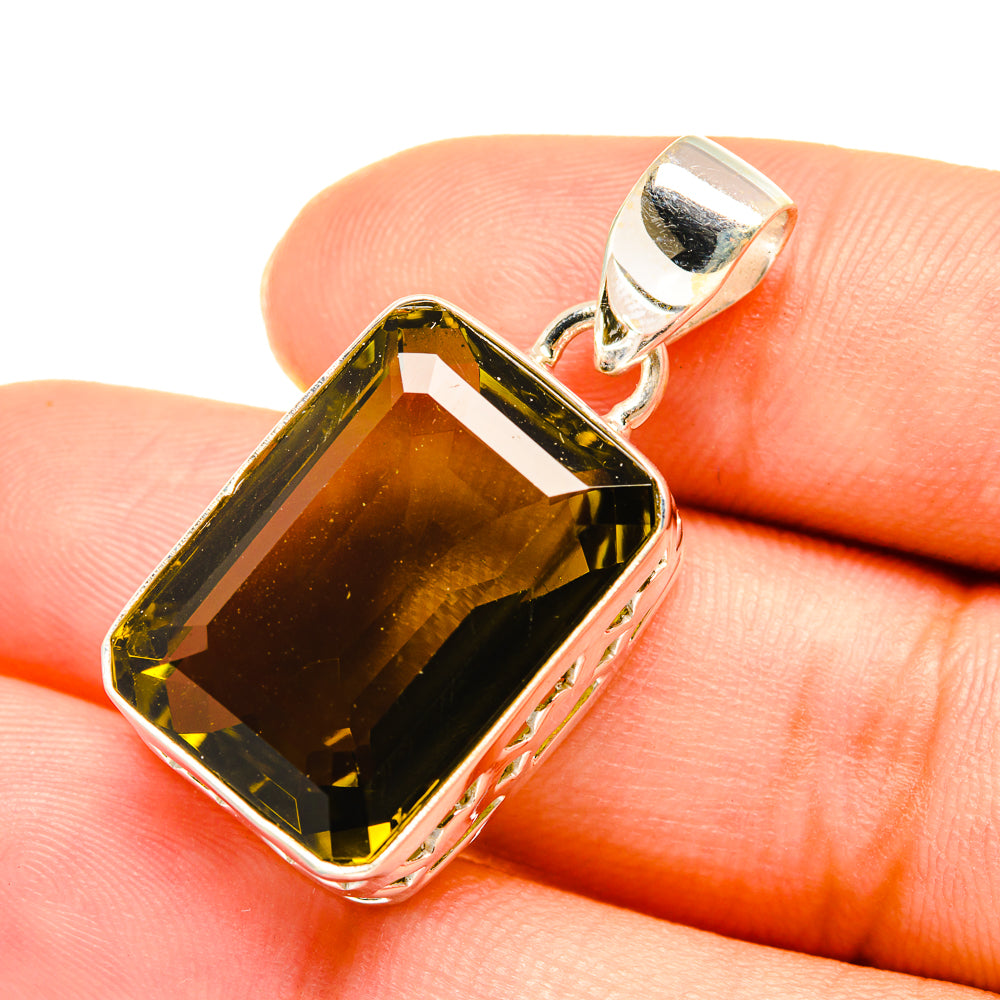 Olive Quartz Pendants handcrafted by Anasilvercos - PD7725