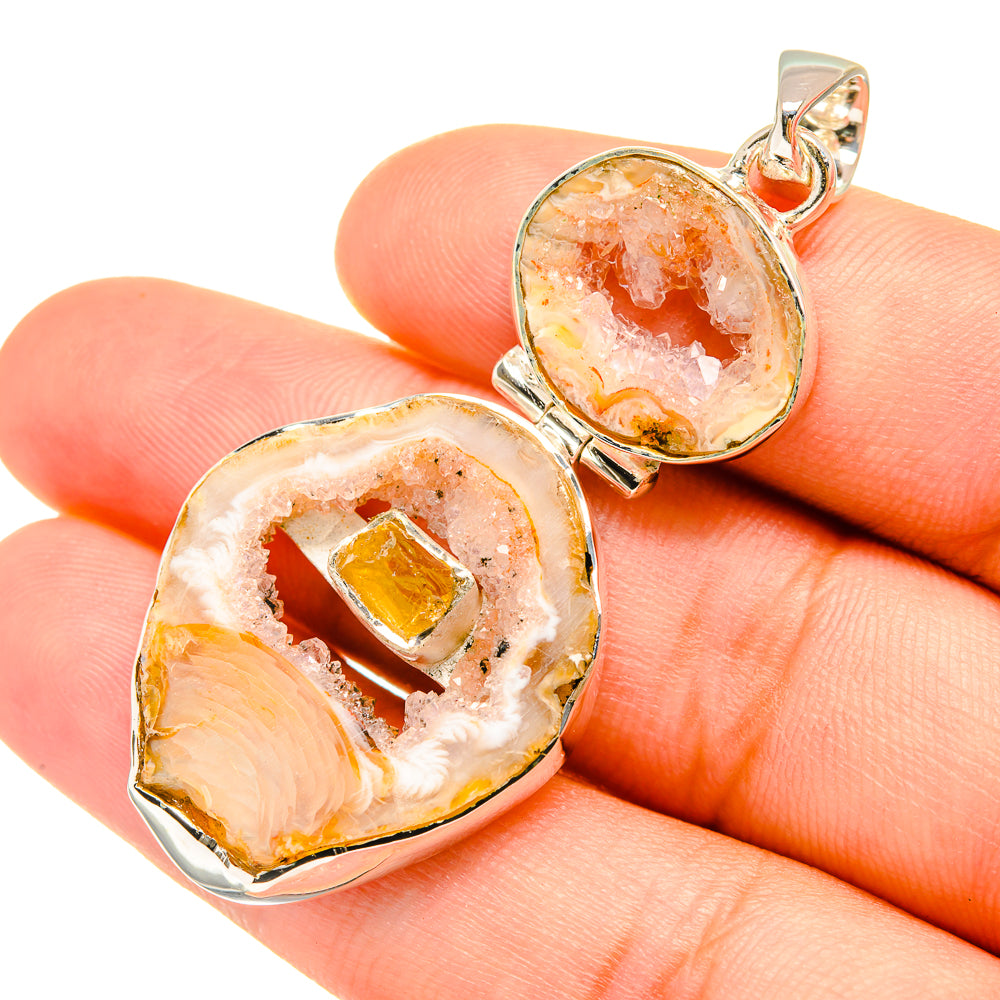 Coconut Geode Druzy Pendants handcrafted by Anasilvercos - PD7735