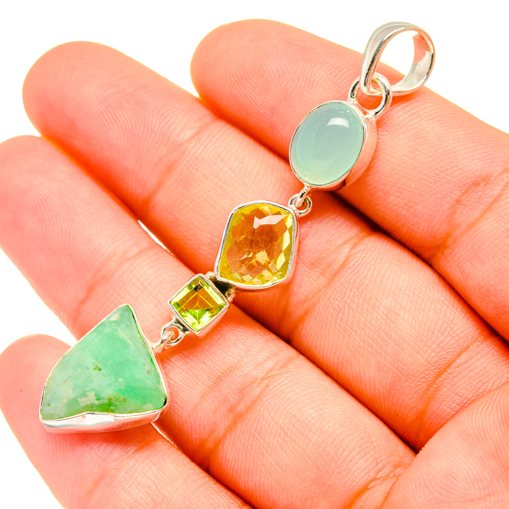 Chrysoprase Pendants handcrafted by Anasilvercos - PD7738