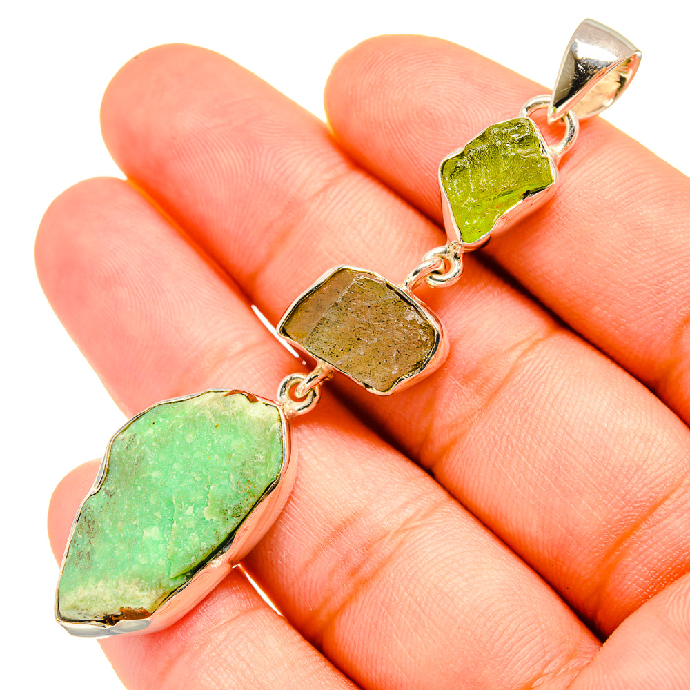 Chrysoprase Pendants handcrafted by Anasilvercos - PD7740