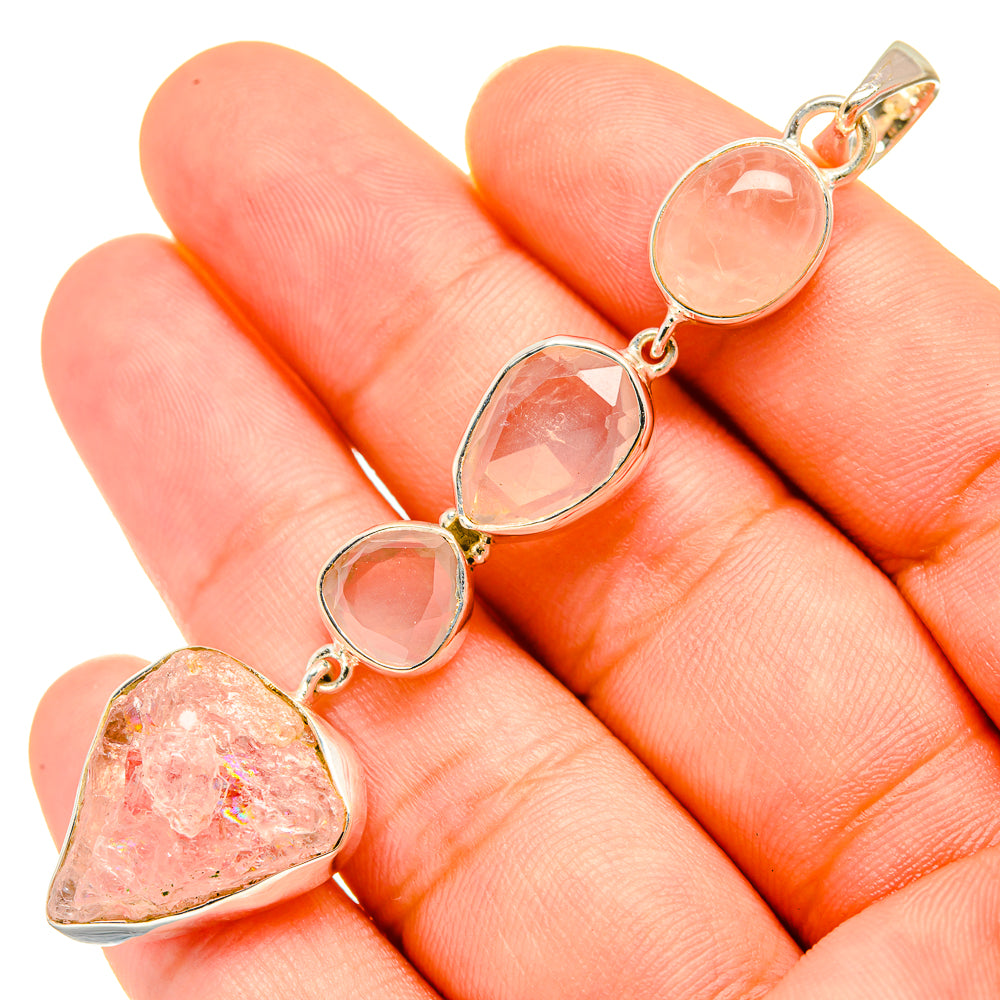 Rose Quartz Pendants handcrafted by Anasilvercos - PD7741