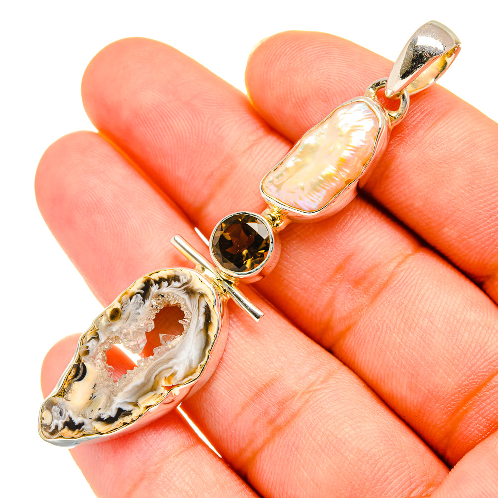 Coconut Geode Druzy Pendants handcrafted by Anasilvercos - PD7747