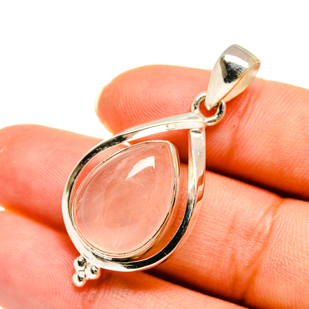 Rose Quartz Pendants handcrafted by Anasilvercos - PD7765
