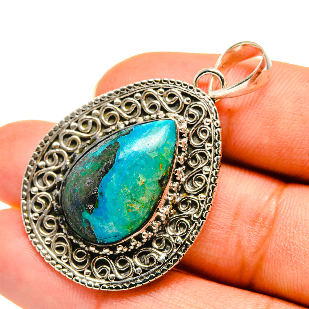Chrysocolla Pendants handcrafted by Anasilvercos - PD7814