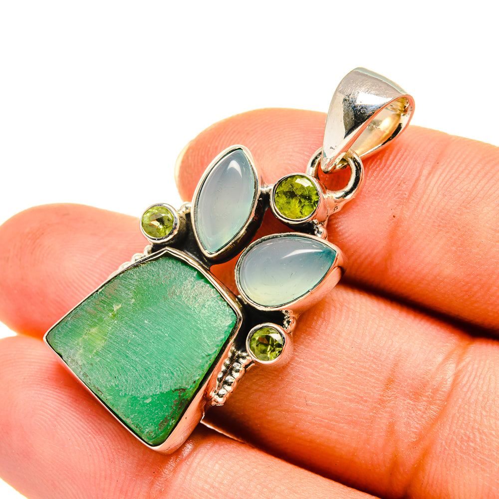 Chrysoprase Pendants handcrafted by Anasilvercos - PD7819