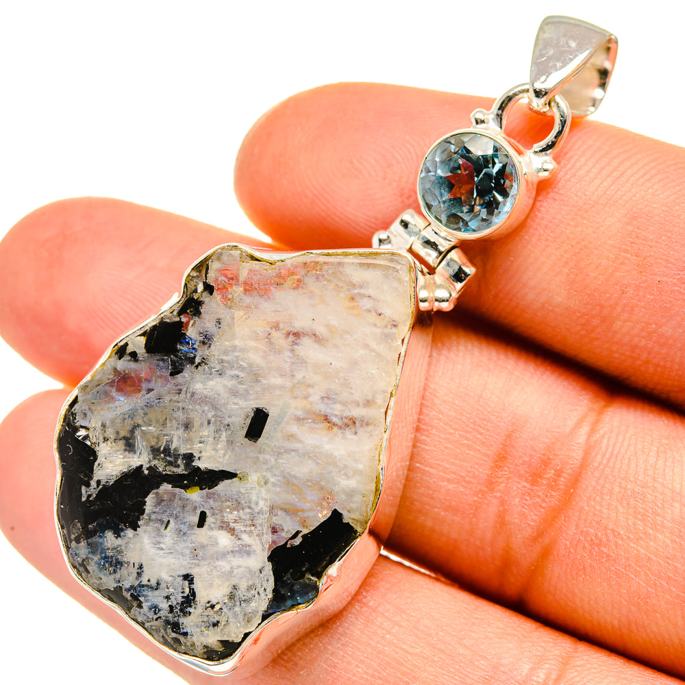 Rainbow Moonstone Pendants handcrafted by Anasilvercos - PD7843