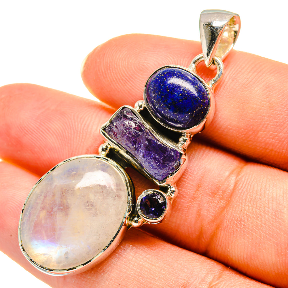 Rainbow Moonstone Pendants handcrafted by Anasilvercos - PD7850