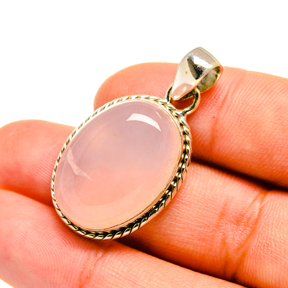 Rose Quartz Pendants handcrafted by Anasilvercos - PD7857