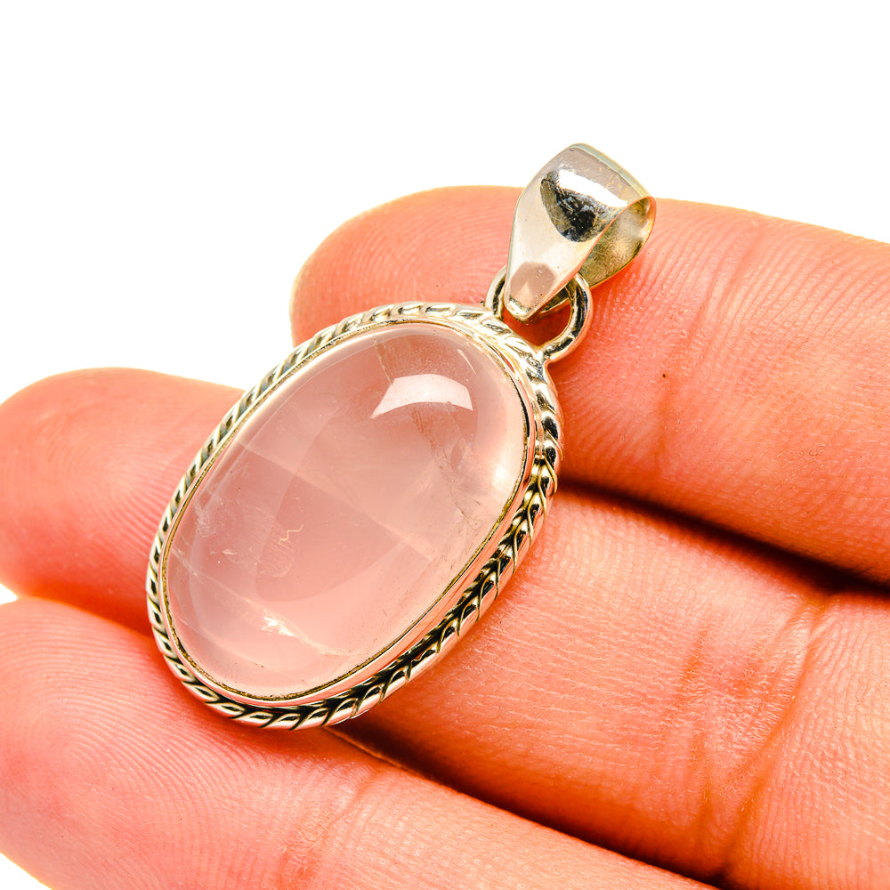 Rose Quartz Pendants handcrafted by Anasilvercos - PD7858