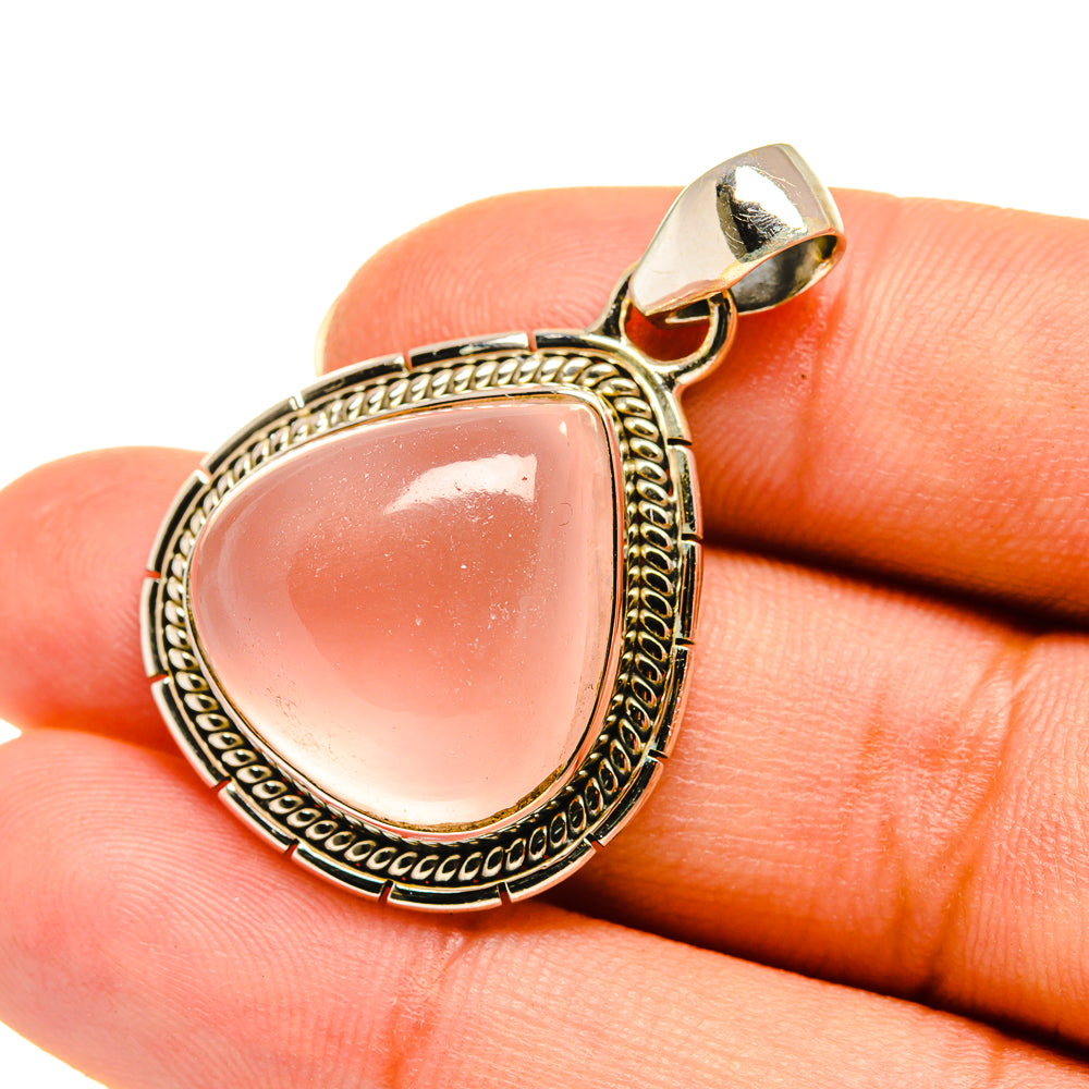 Rose Quartz Pendants handcrafted by Anasilvercos - PD7861
