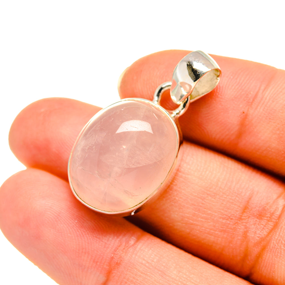 Rose Quartz Pendants handcrafted by Anasilvercos - PD7865
