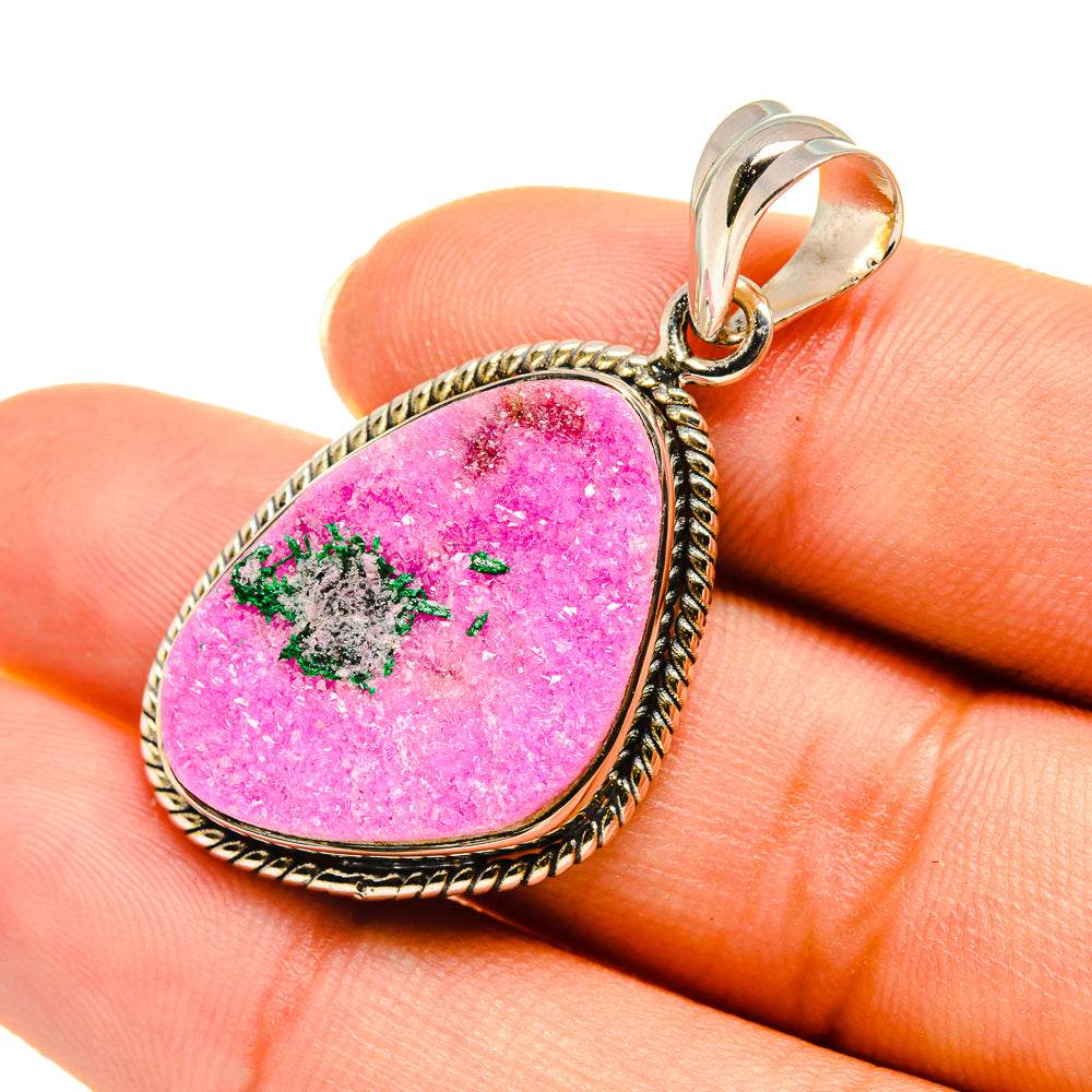 Cobalto Calcite Druzy Pendants handcrafted by Anasilvercos - PD7878