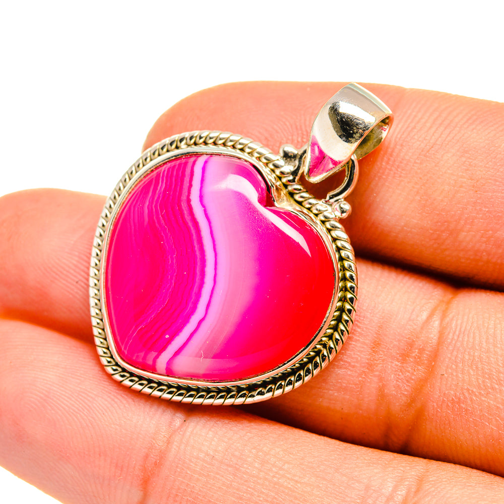 Pink Botswana Agate Pendants handcrafted by Anasilvercos - PD7887