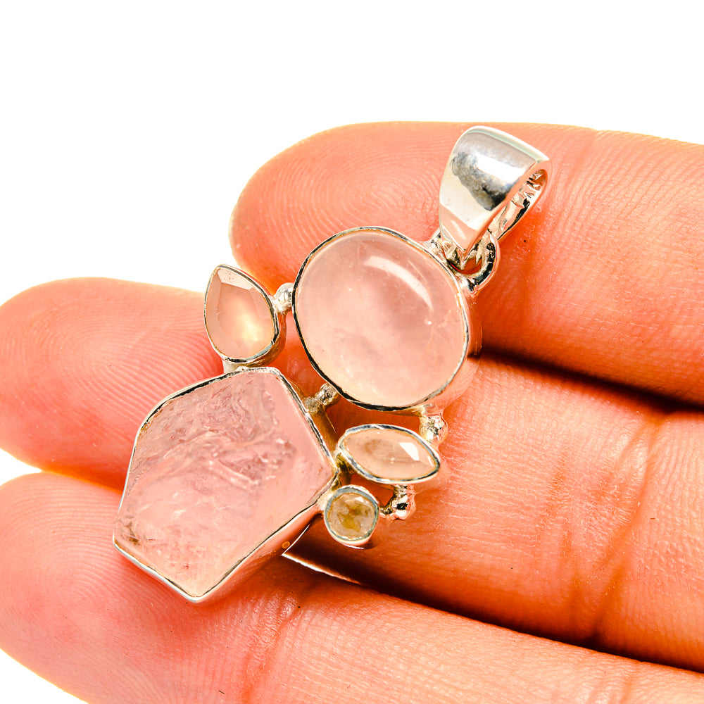 Rose Quartz Pendants handcrafted by Anasilvercos - PD7896