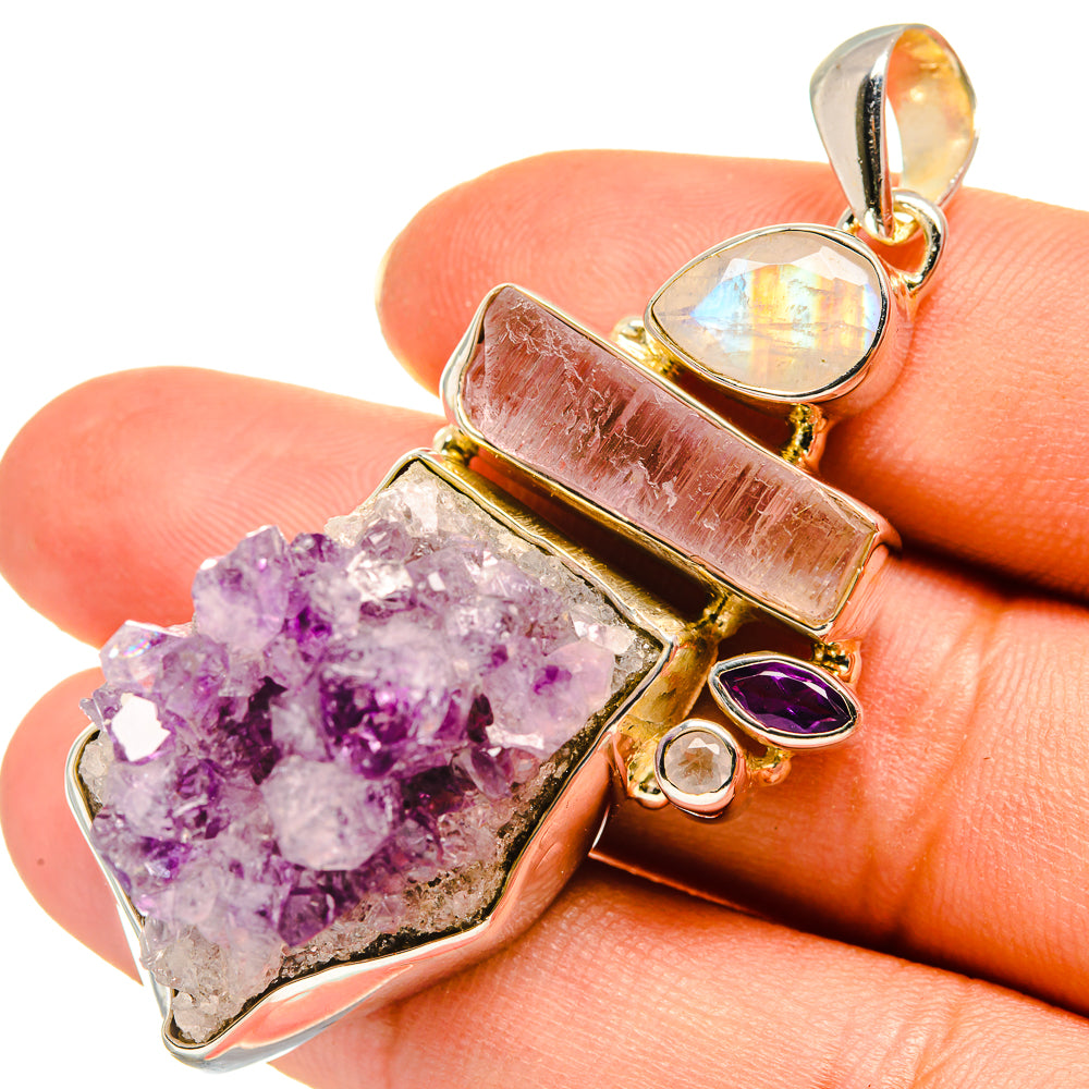 Amethyst Crystal Pendants handcrafted by Anasilvercos - PD7915