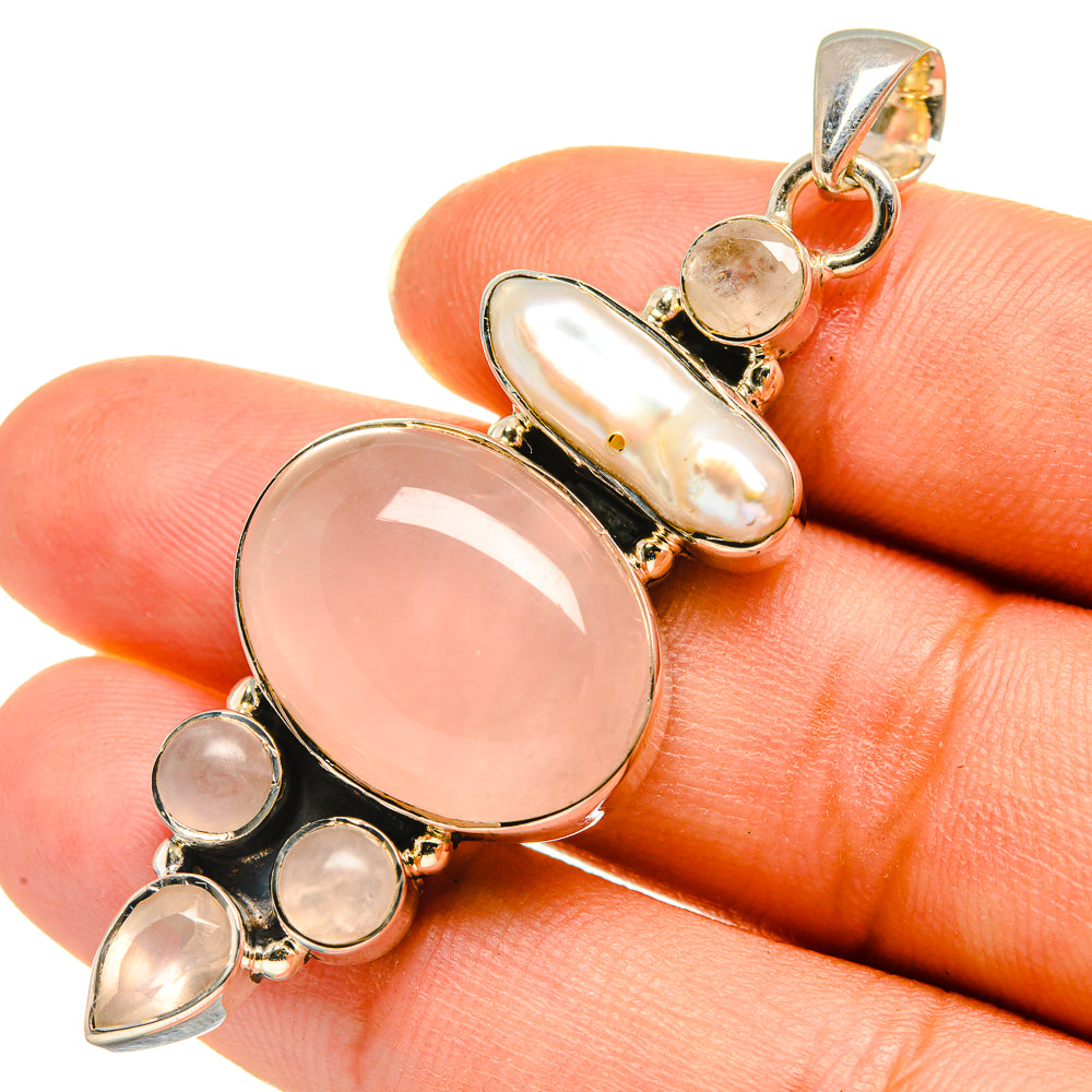 Rose Quartz Pendants handcrafted by Anasilvercos - PD7916