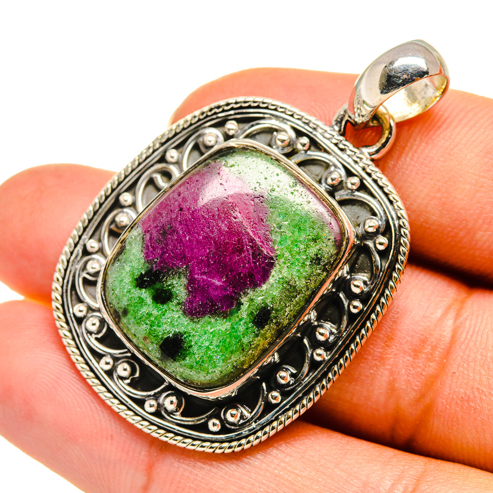 Ruby Zoisite Pendants handcrafted by Anasilvercos - PD7921