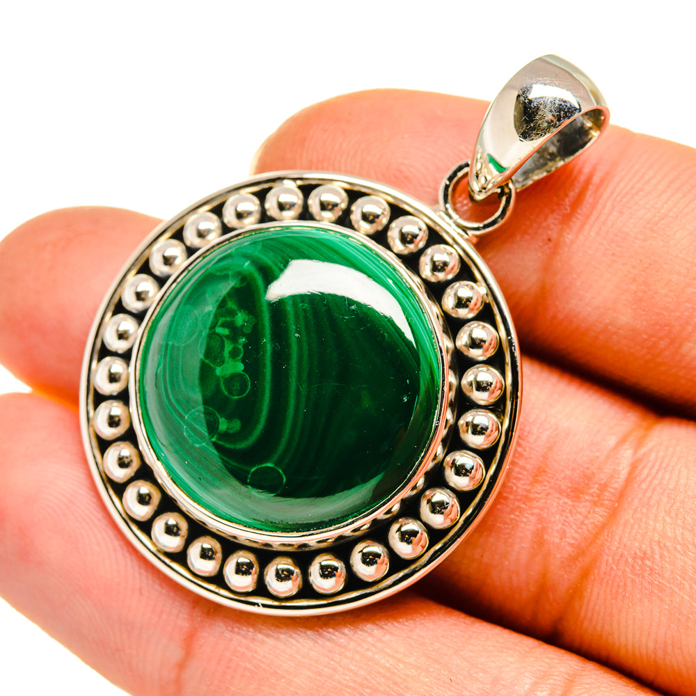 Malachite In Chrysocolla Pendants handcrafted by Anasilvercos - PD7923