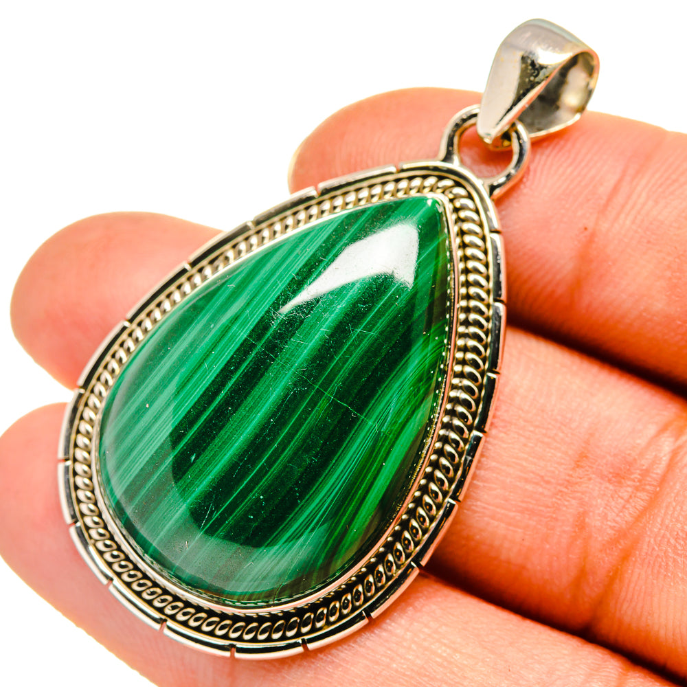 Malachite In Chrysocolla Pendants handcrafted by Anasilvercos - PD7924