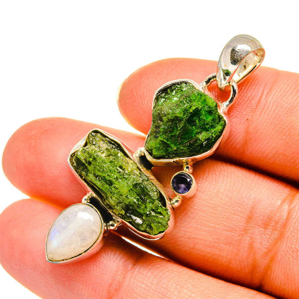Chrome Diopside Pendants handcrafted by Anasilvercos - PD7935