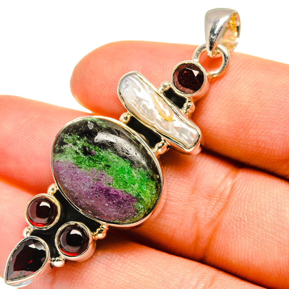 Ruby Zoisite Pendants handcrafted by Anasilvercos - PD7936