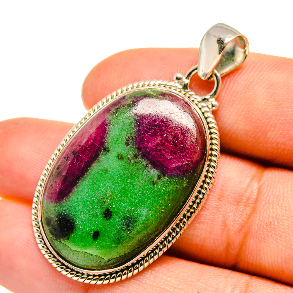 Ruby Zoisite Pendants handcrafted by Anasilvercos - PD7937