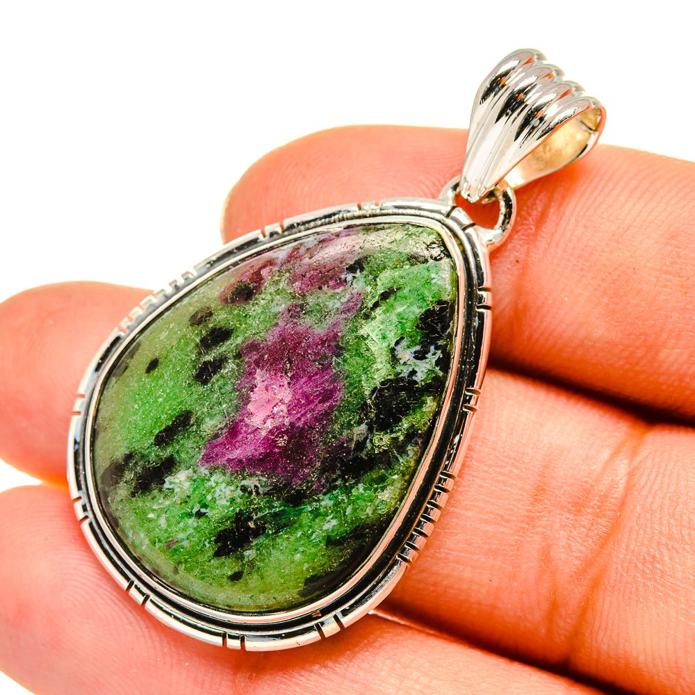 Ruby Zoisite Pendants handcrafted by Anasilvercos - PD7940