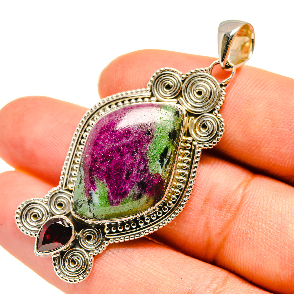 Ruby Zoisite Pendants handcrafted by Anasilvercos - PD7943