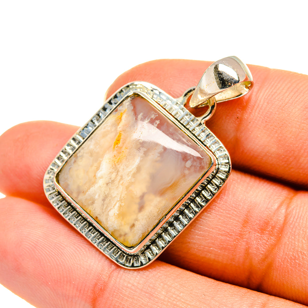 Plume Agate Pendants handcrafted by Anasilvercos - PD7963