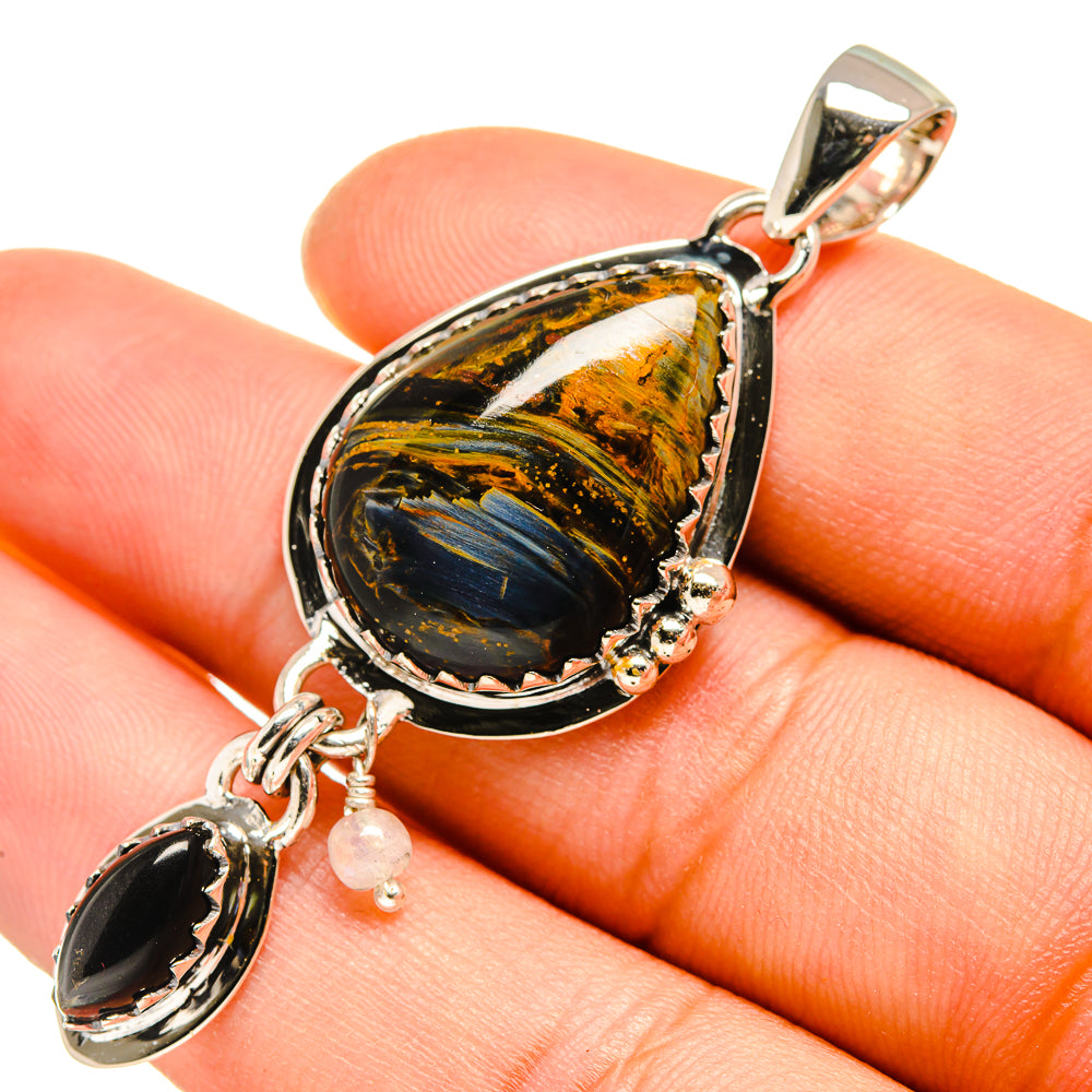 Pietersite, Black Onyx Pendants handcrafted by Anasilvercos - PD7998