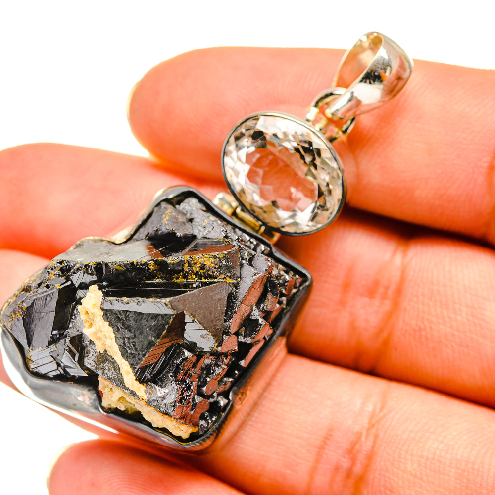Shungite, White Quartz Pendants handcrafted by Anasilvercos - PD8001