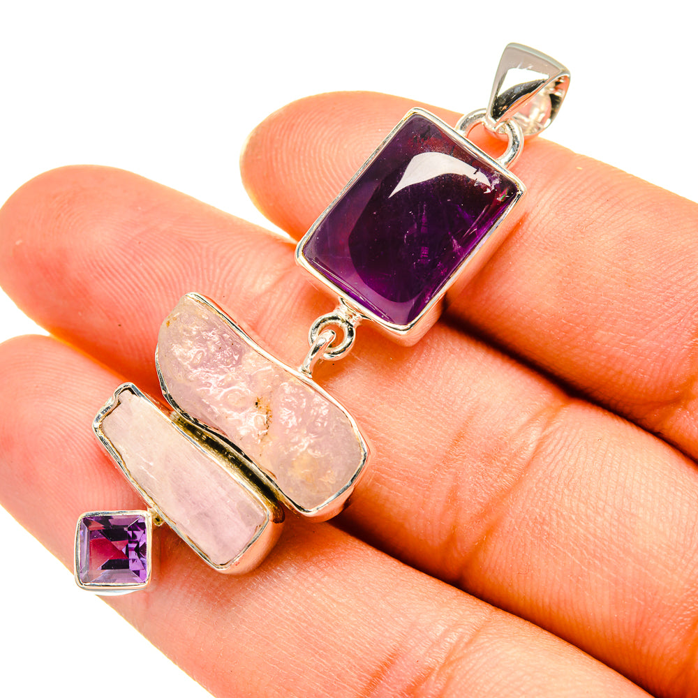 Amethyst, Kunzite Pendants handcrafted by Anasilvercos - PD8014