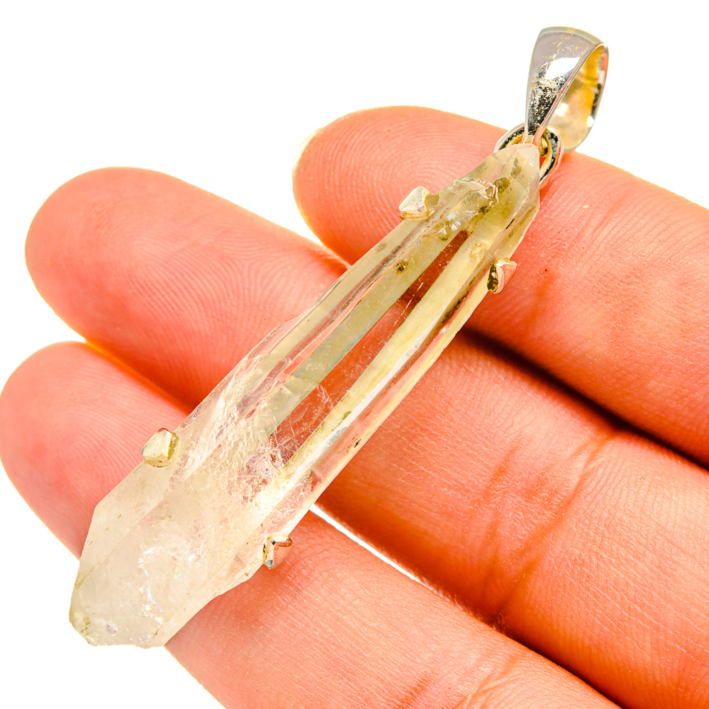 Green Amethyst Crystal Pendants handcrafted by Anasilvercos - PD8022