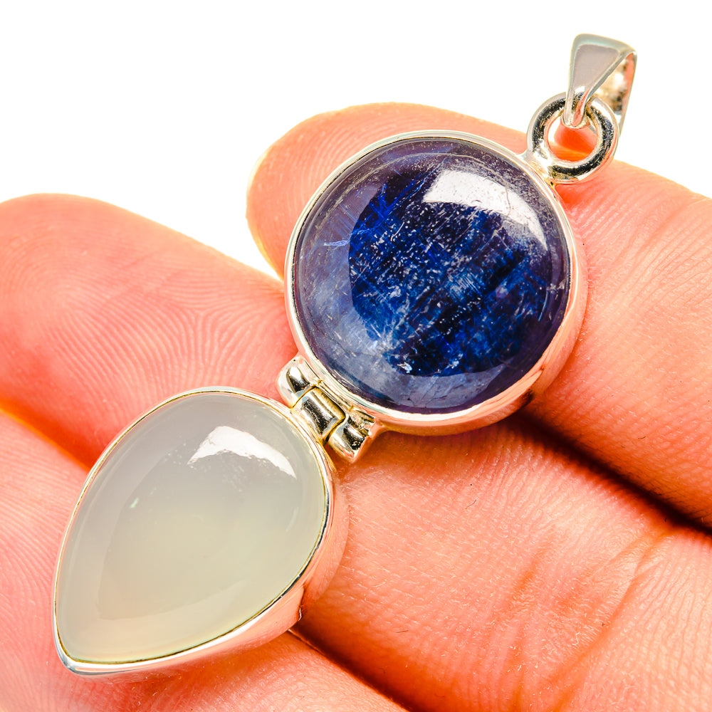 Kyanite, Aqua Chalcedony Pendants handcrafted by Anasilvercos - PD8072