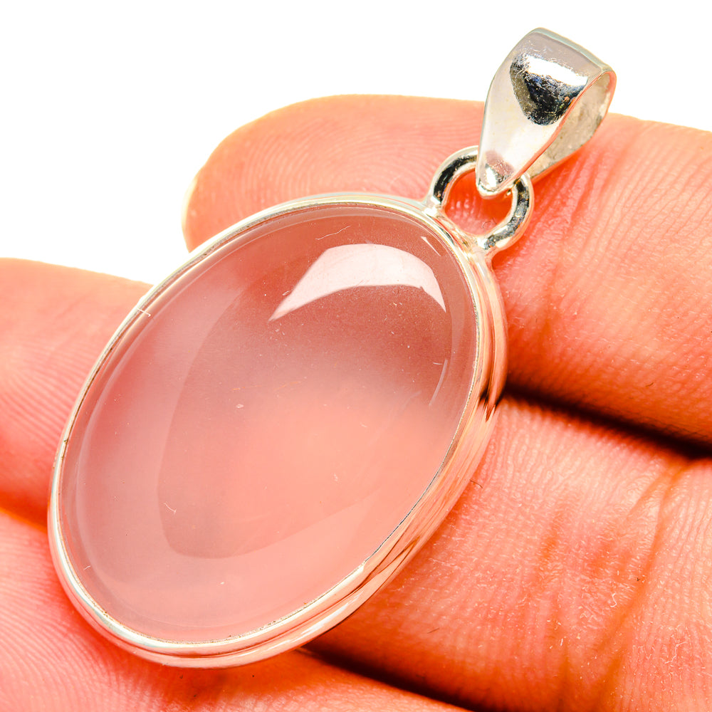 Rose Quartz Pendants handcrafted by Anasilvercos - PD8074